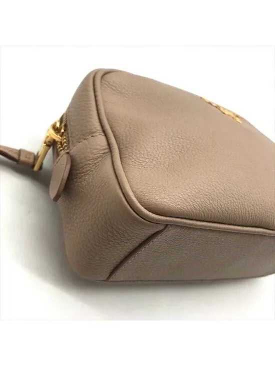 Prada Leather Pouch Gold Pink Beige Case - Picture 5 of 10